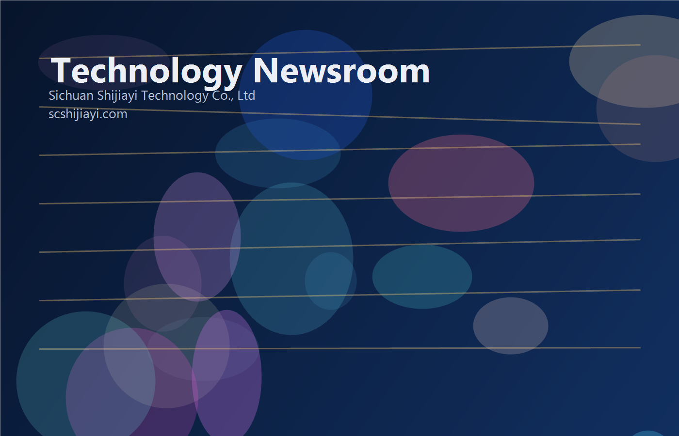 Technology newsroom and analytics screens